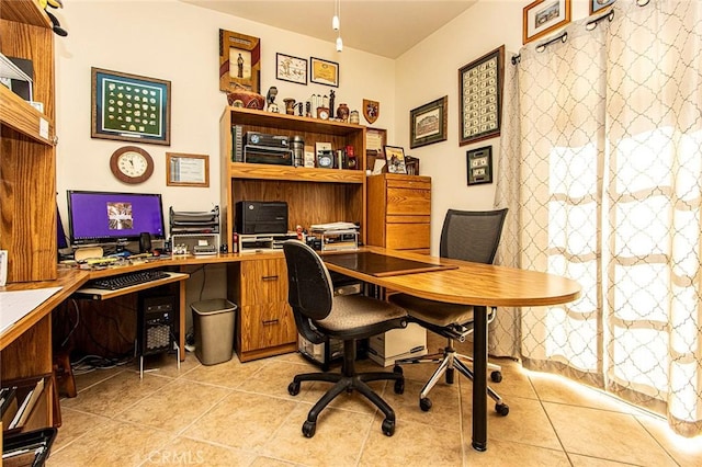 office featuring light tile patterned floors