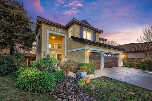 view of front of home featuring a garage