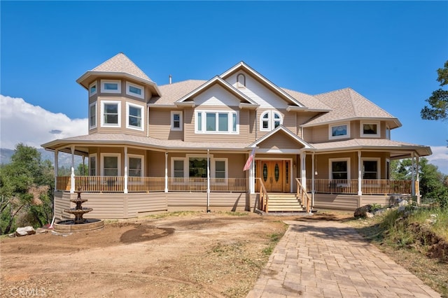 view of front facade featuring covered porch