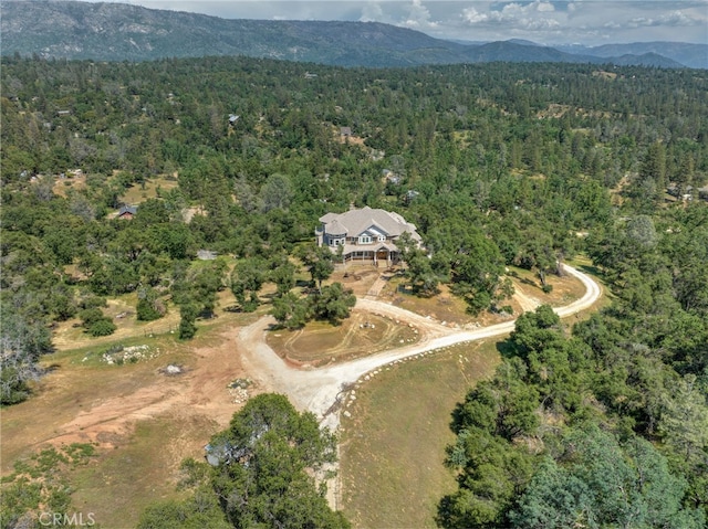 aerial view featuring a mountain view