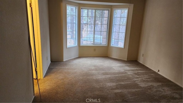 carpeted spare room featuring plenty of natural light