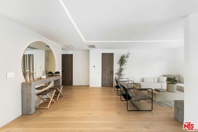 interior space with light wood-type flooring