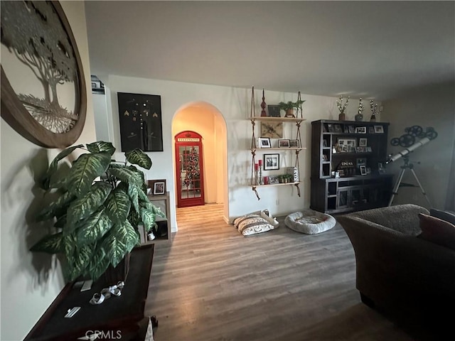 living room featuring hardwood / wood-style floors