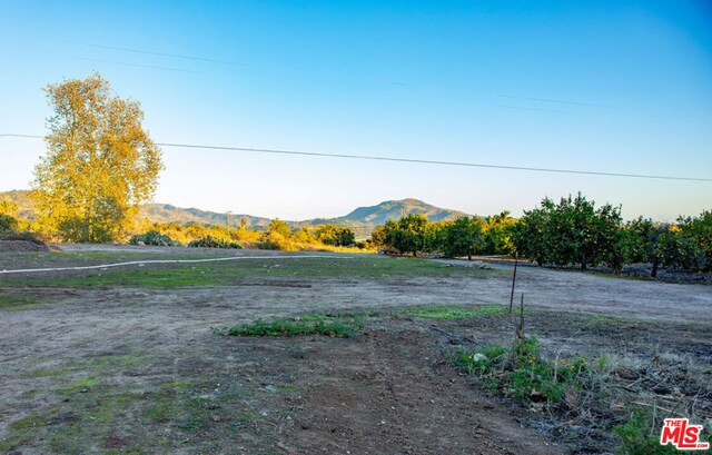 view of yard featuring a mountain view and a rural view