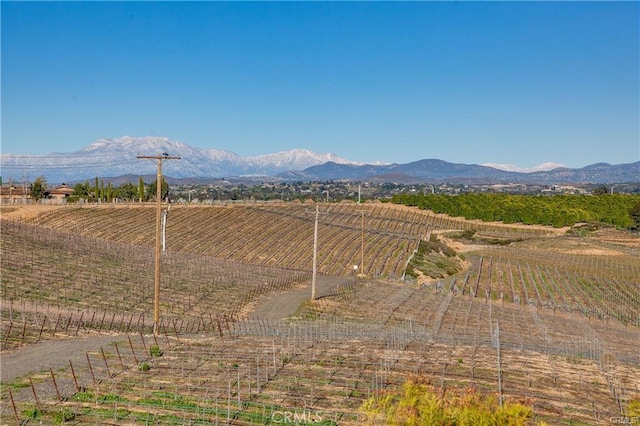 property view of mountains featuring a rural view