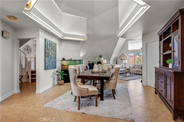 view of tiled dining room