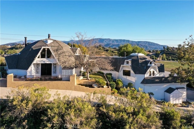 exterior space with a mountain view