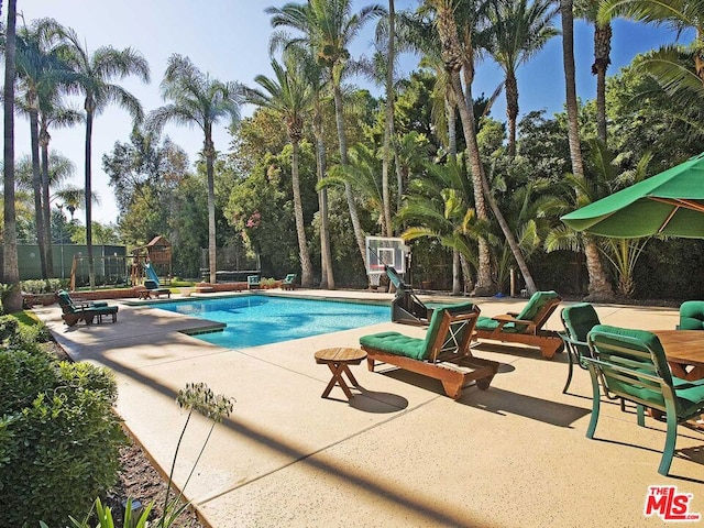 view of pool with a patio