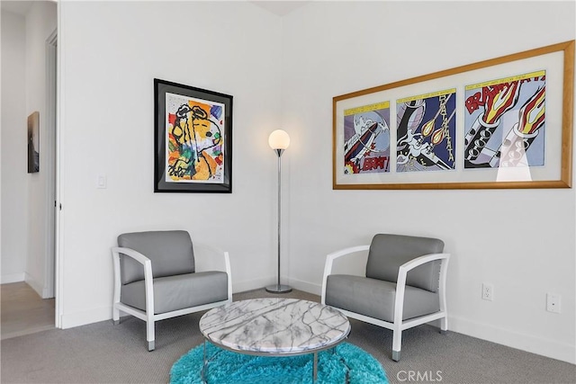 sitting room with carpet