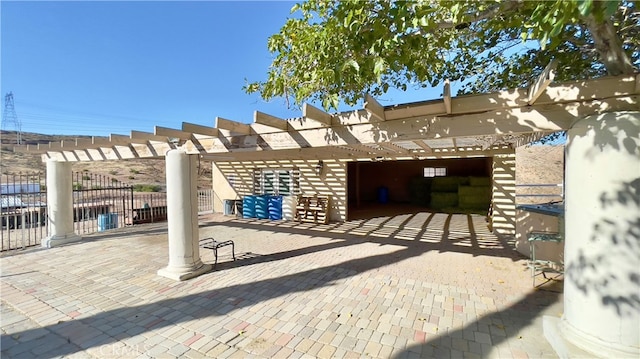 view of patio with a pergola