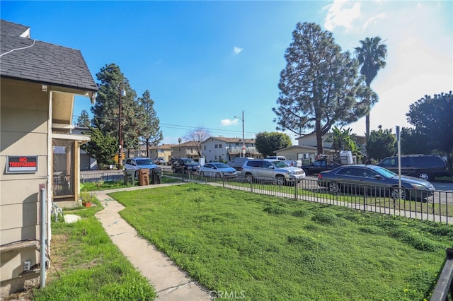 view of yard with fence