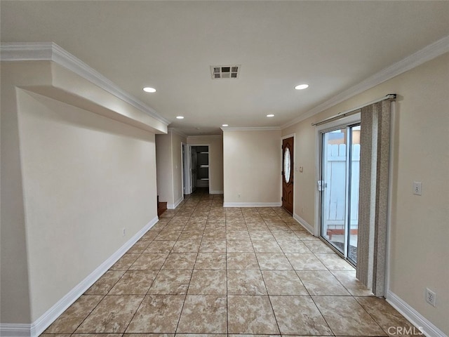 empty room with crown molding