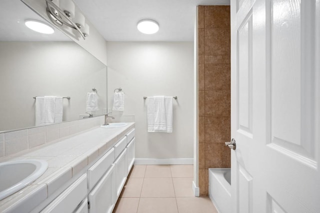 bathroom featuring tile patterned floors and vanity