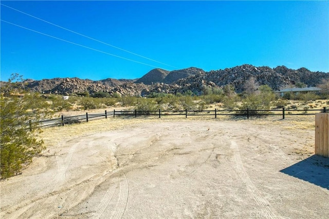 view of mountain feature featuring a rural view