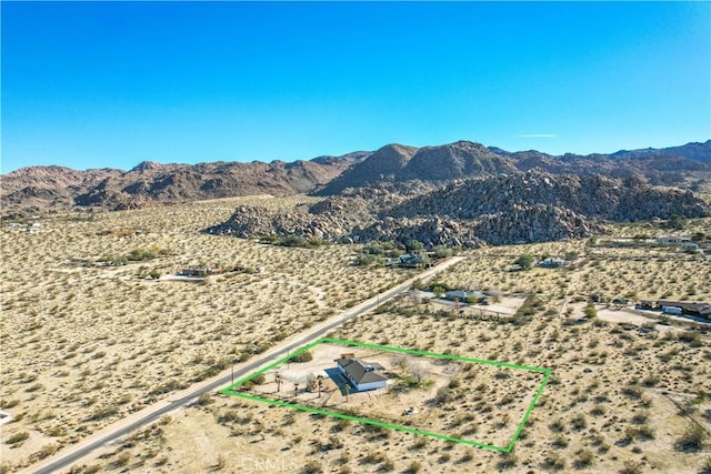 aerial view with a mountain view