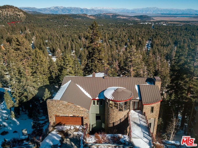 drone / aerial view with a mountain view