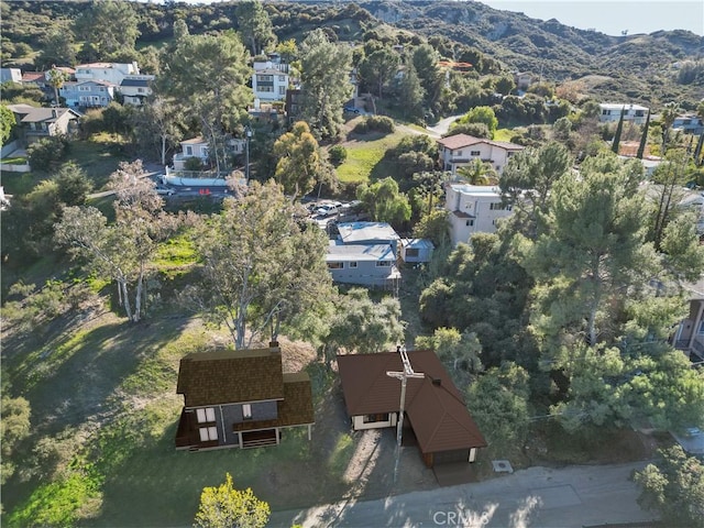 aerial view featuring a mountain view