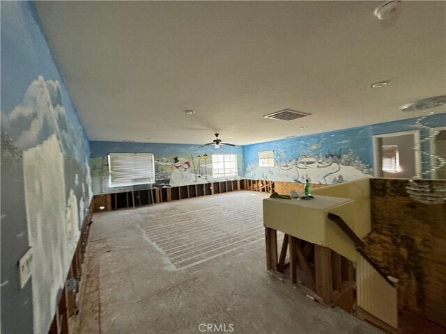 4810 Swallowtail Rd, Hemet, CA 92545 - game room with visible vents and ceiling fan