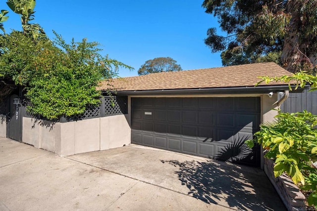 view of garage