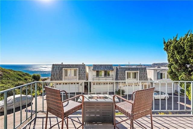 balcony with a water view