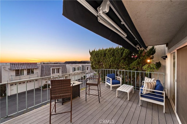 view of deck at dusk