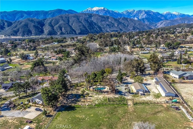 bird's eye view featuring a mountain view