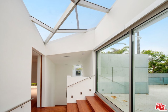 interior space featuring a skylight