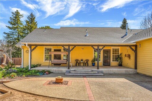 back of house featuring a patio