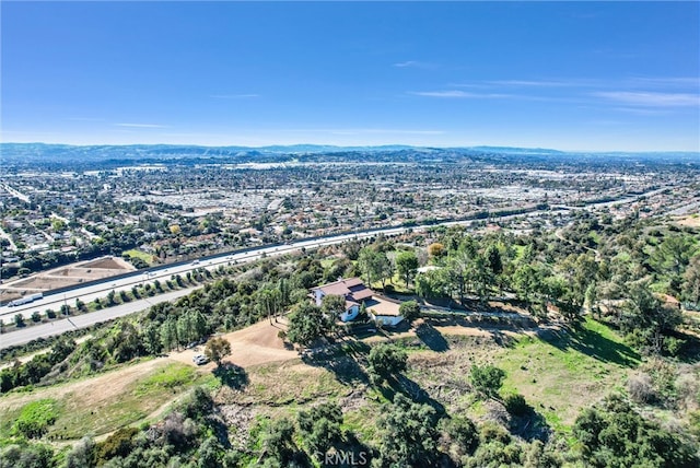 bird's eye view featuring a mountain view