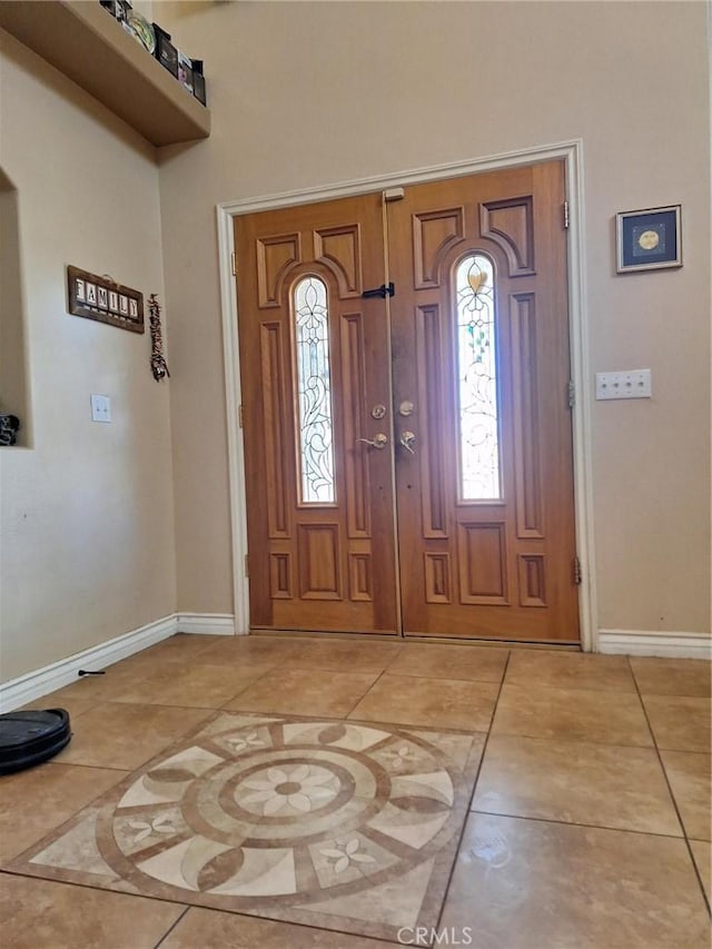 view of tiled foyer