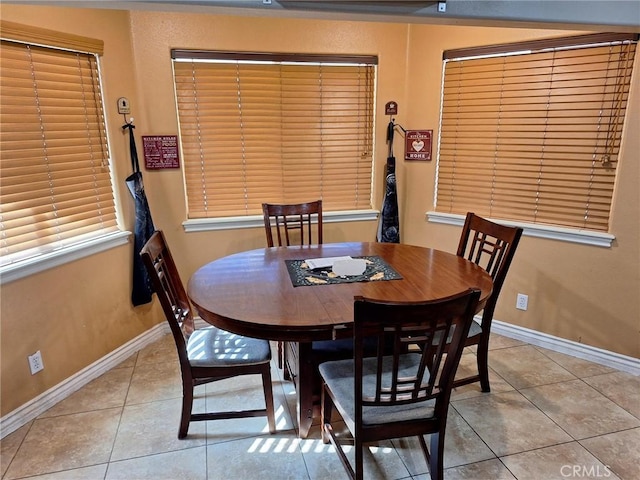 view of tiled dining room