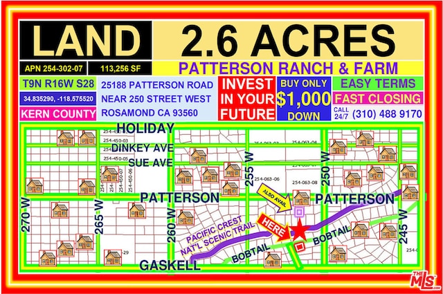 25018 W Patterson Rd, Rosamond CA, 93560 land for sale