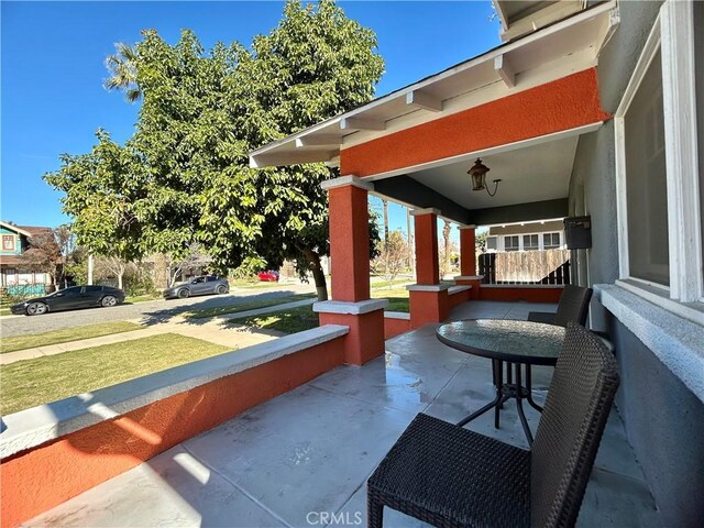 view of patio / terrace featuring covered porch