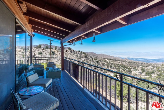 balcony with a mountain view