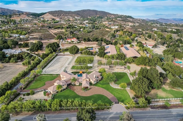 aerial view featuring a mountain view