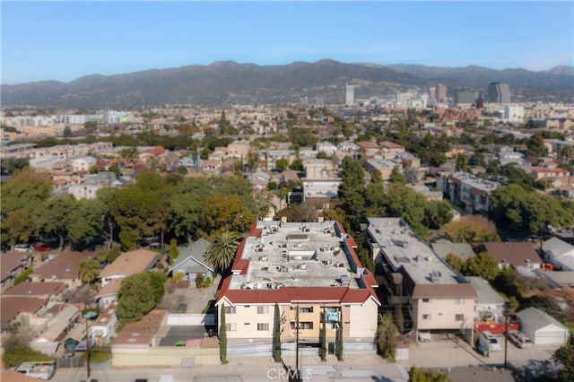 aerial view with a mountain view