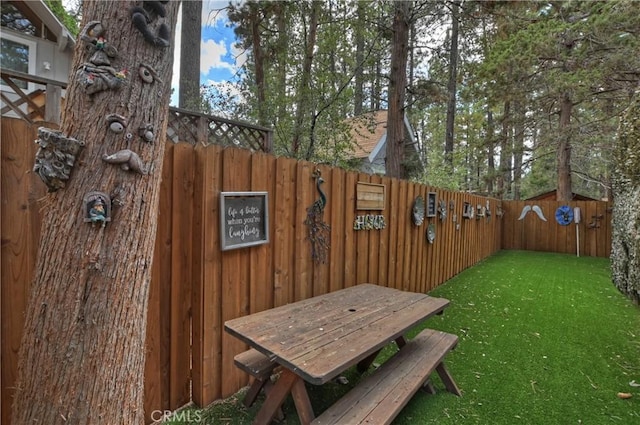 exterior space featuring fence private yard