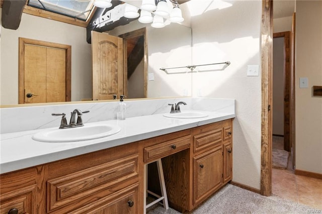 bathroom featuring vanity and tile patterned floors