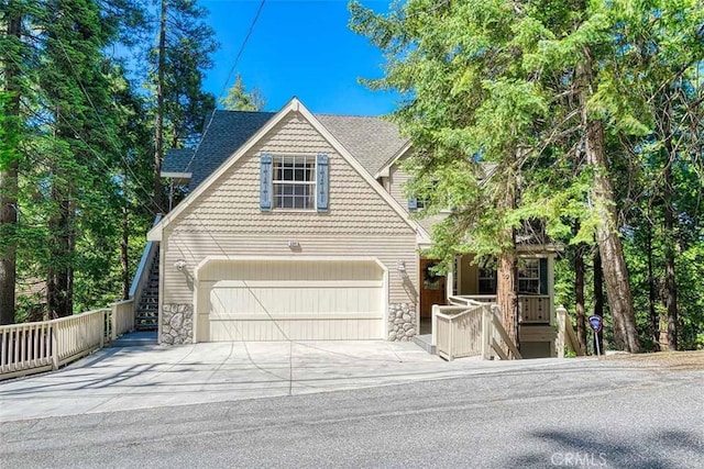 view of front of house with a garage