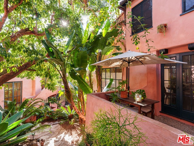 view of patio / terrace featuring french doors