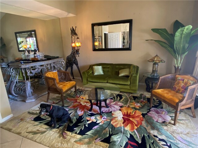 view of tiled living room