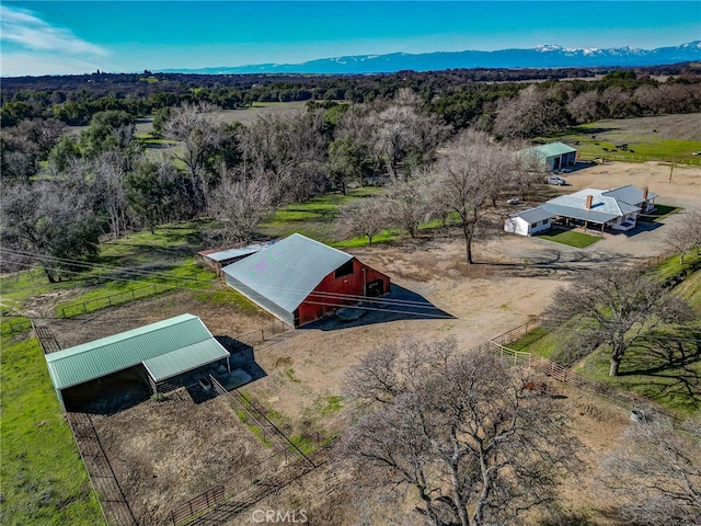 aerial view with a mountain view