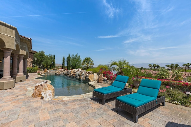 view of pool with a patio