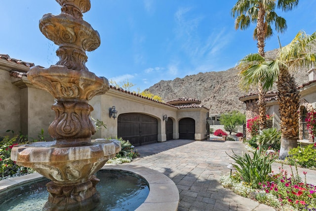 exterior space with a mountain view