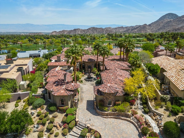 aerial view featuring a mountain view