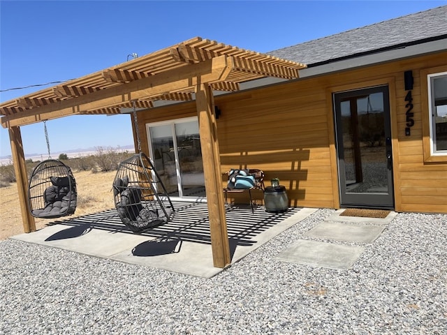 view of patio with a pergola