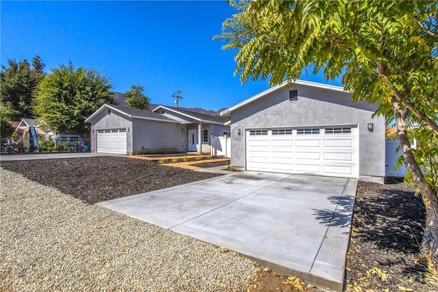 single story home with a garage