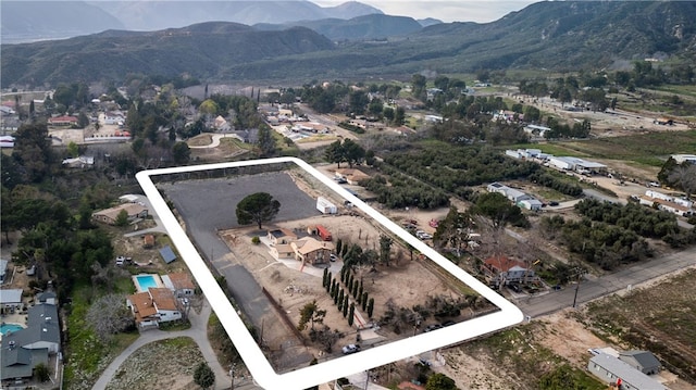 aerial view with a mountain view