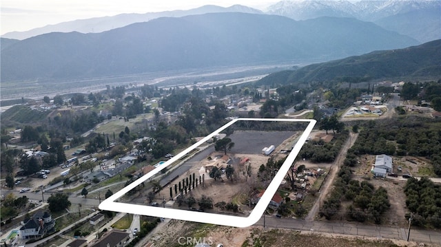 bird's eye view with a mountain view