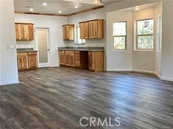 kitchen featuring dark hardwood / wood-style floors